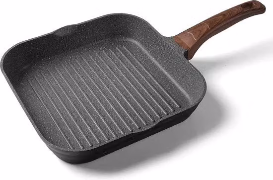 Set di padelle antiaderenti ZUOFENG in alluminio grigio con padella da grill, lavabile in lavastoviglie