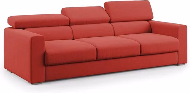Divano a 3 sedute Dylan Divani.Store rosso con contenitore estraibile in tessuto simil cotone impermeabile L: 240 cm – 1