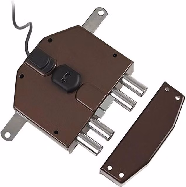 Serratura Elettrica Triplice Yale Art. 6823 Destra con Cilindro da 80 mm Marrone