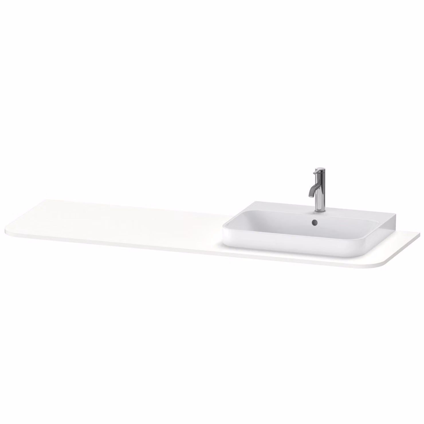 Console Duravit Happy D.2 Plus, 1600x550 mm, 1 découpe à droite, pour meuble sous-lavabo HP4944, HP4963, HP4973, HP031HR3636, HP031HR3636