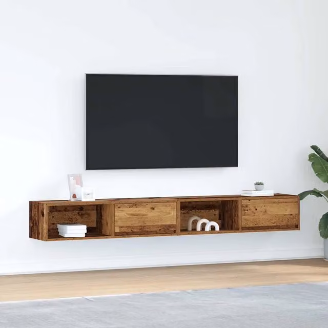 Mobili Porta TV 2 pz-Set di 2 Credenza per TV Legno Antico 100x31x25,5 cm in Truciolato