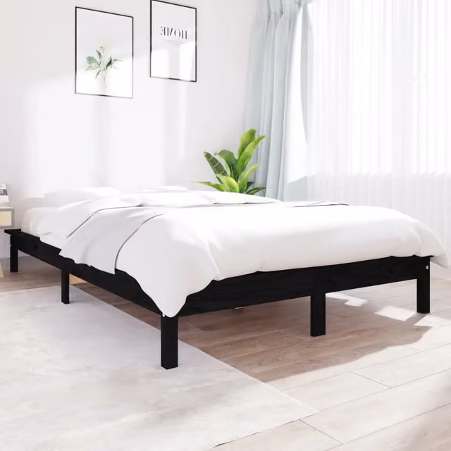 Giroletto vidaXL in legno massello di pino nero per adulti L/P: 160 x 200 cm – 1