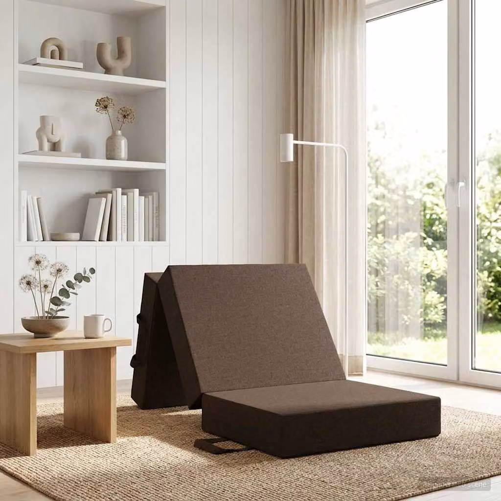 vidaXL Divano Letto Pieghevole Moderno con Rivestimento in Tessuto e Coperture Rimovibili, L: 190 cm, P: 75 cm, H: 15 cm