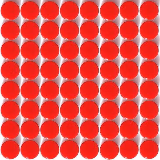 Magneti decorativi adesivi - Decorativi e funzionali - 80 pezzi - Rosso
