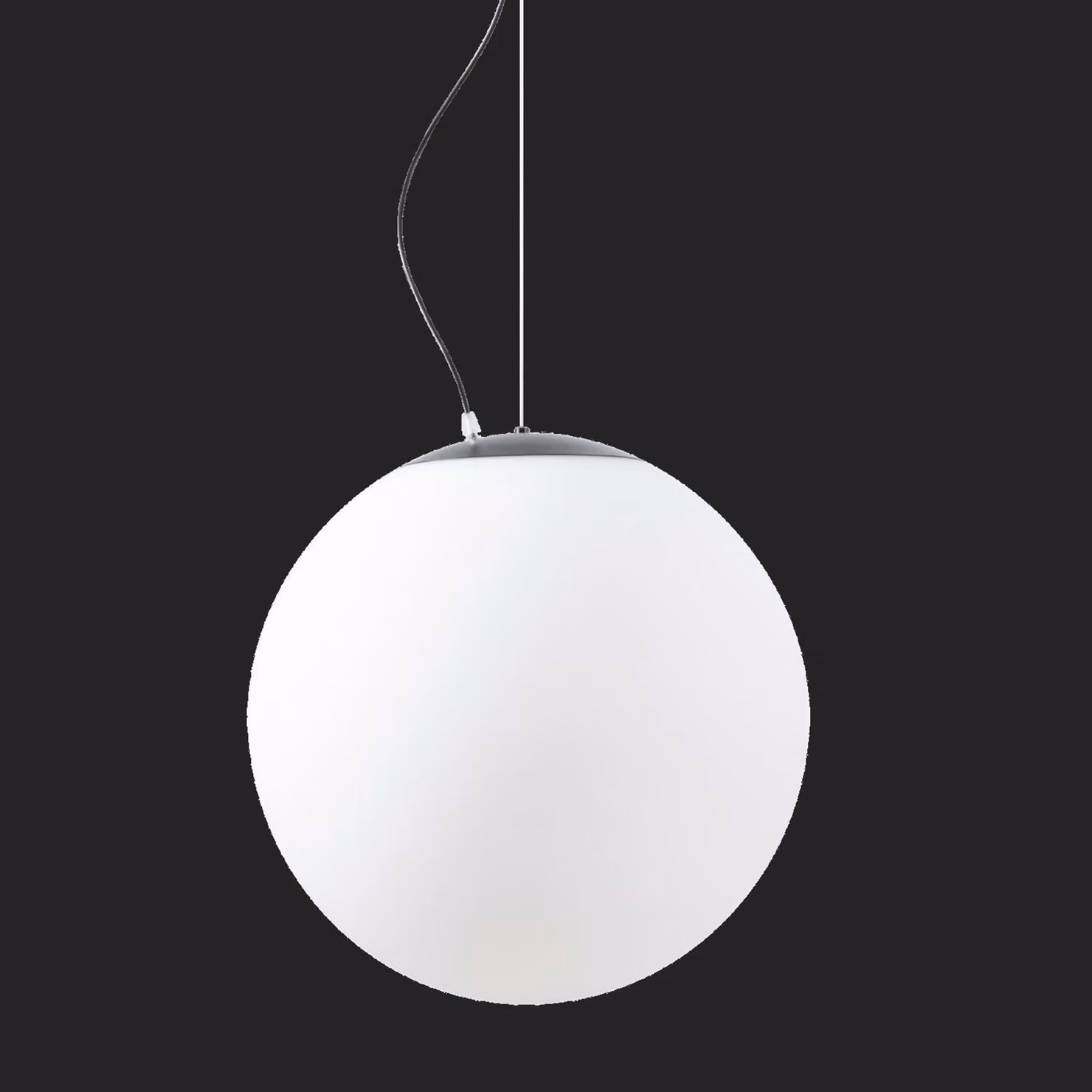 OSMONT ADR72097 ADRIA L4 HP apparecchio a sospensione in vetro nero/bianco IP40 3000 K 58W LED combinazione di emergenza 3 h