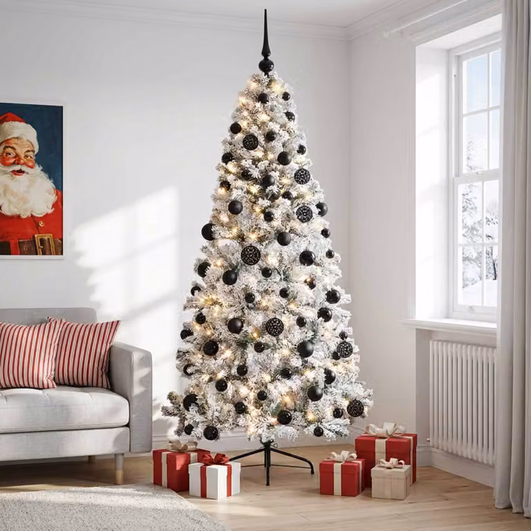 vidaXL Albero di Natale artificiale con palline 240 cm 300 LED