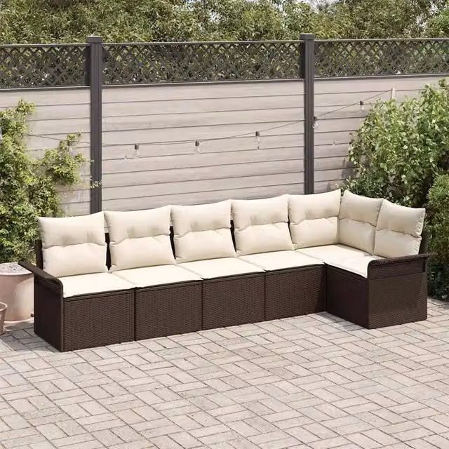 Set Divano da Giardino 6 pz Marrone polyrattan 3354047