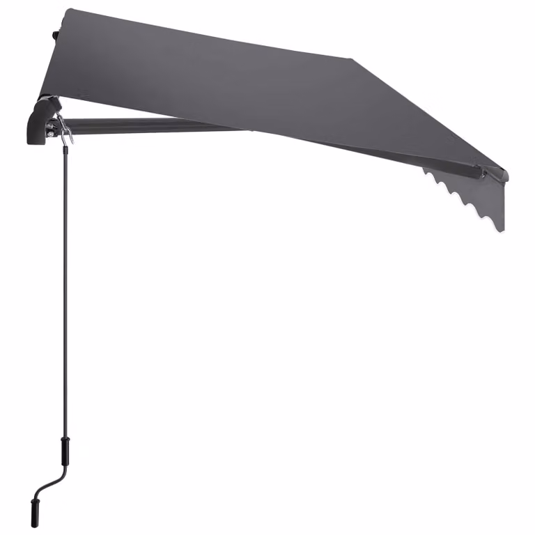 Tenda da sole a bracci snodati Ornella tectake con supporto a parete, grigio scuro, L: 250 cm, H: 200 cm