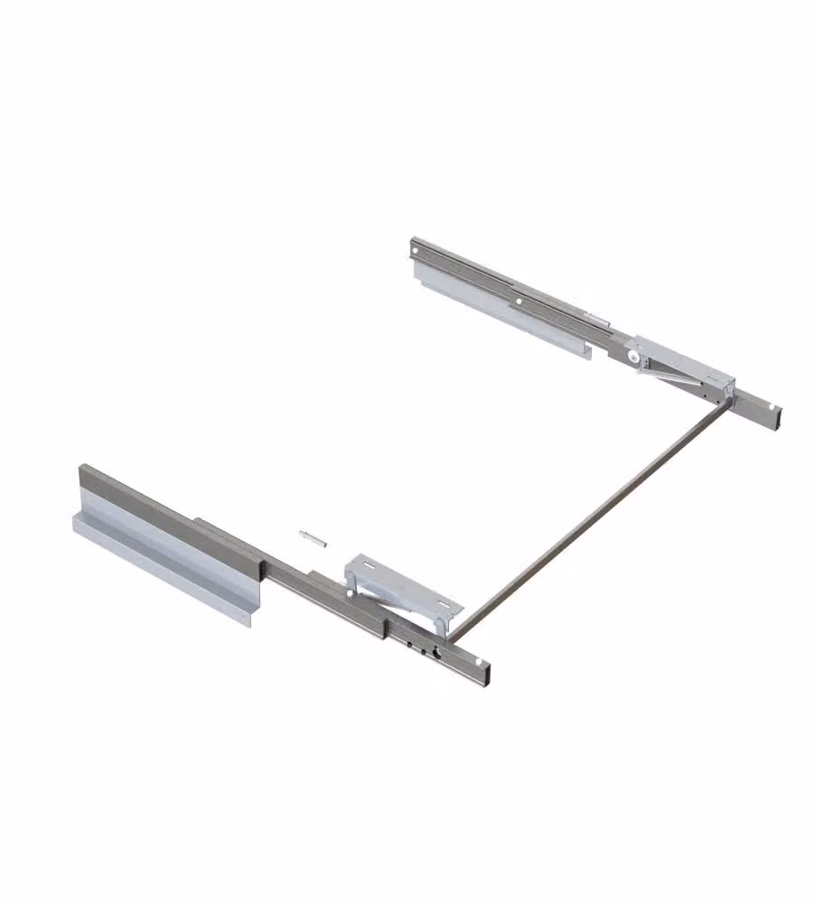 Emuca Guide per tavolo allungabile e elevabile Oplà Folding + 39 M120, Champagne anodizzato, Alluminio
