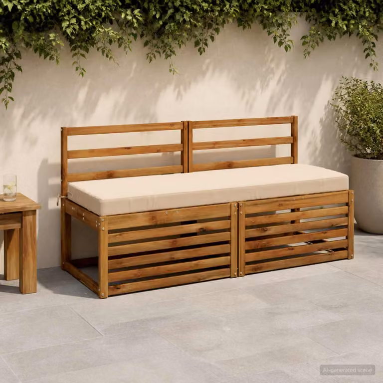 Cuscino per panchina vidaXL SOEST in poliestere beige con rivestimento rimovibile e resistente ai raggi UV