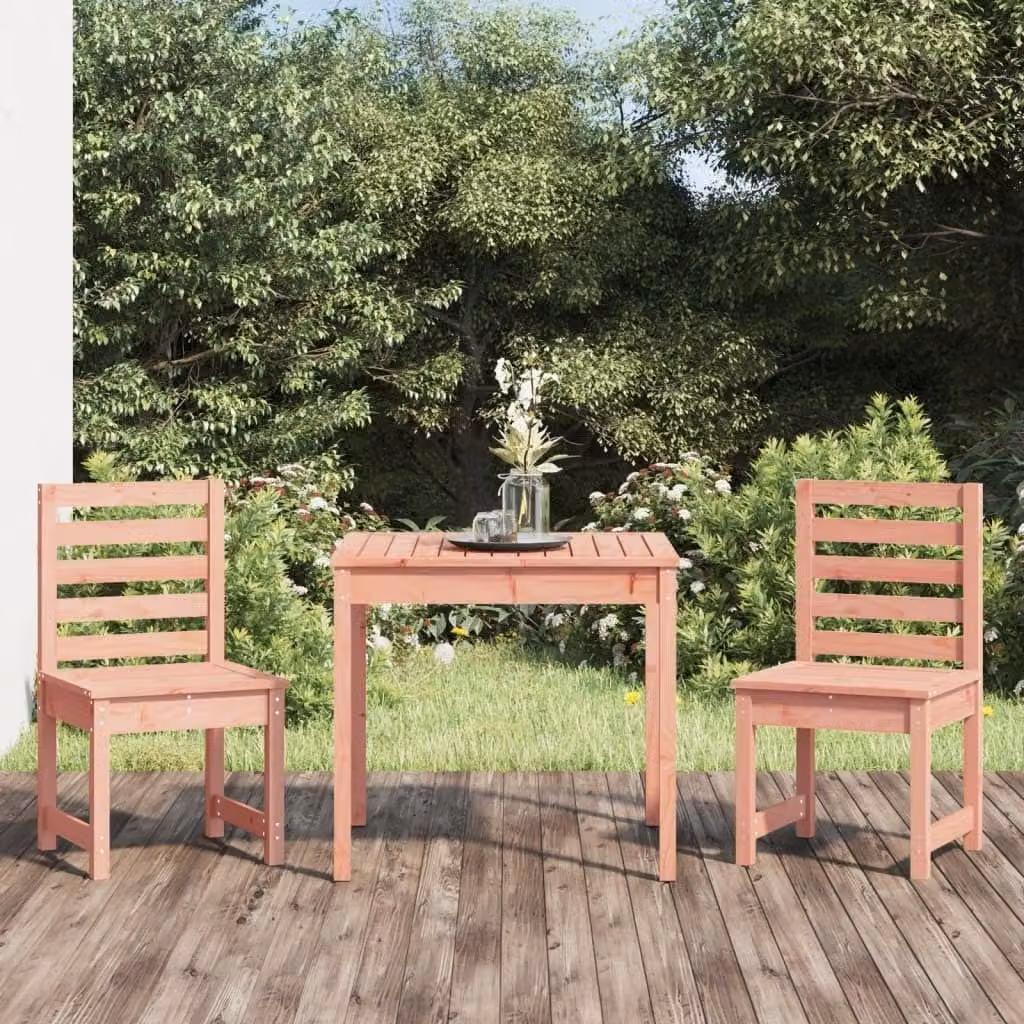 The Living Store Set bistrot da giardino 3 pezzi in legno massiccio di abete Douglas