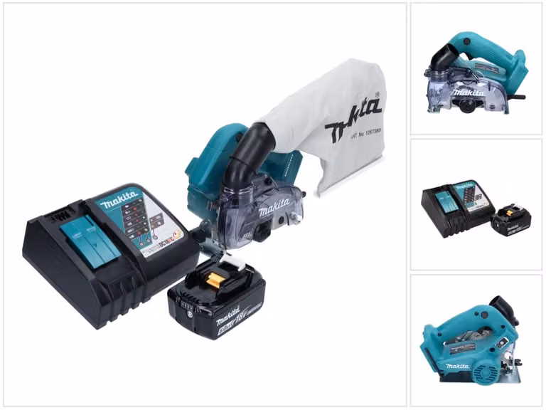 Sega diamantata a batteria Makita DCC 500 RG1 125mm 18V Brushless + 1x batteria 6.0Ah + caricabatterie