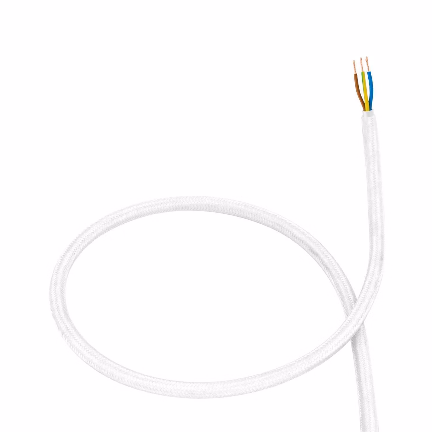 Cavo elettrico tessile bianco 3 m