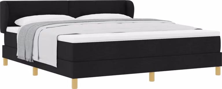 vidaXL Letto a molle con testiera nero 180 x 200 cm in tessuto