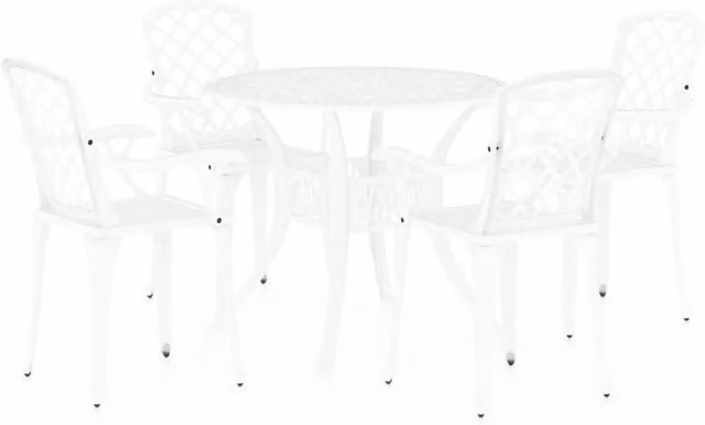 Set da bistrot da giardino Outsunny in alluminio pressofuso bianco, composto da 5 pezzi per esterno, patio o terrazza