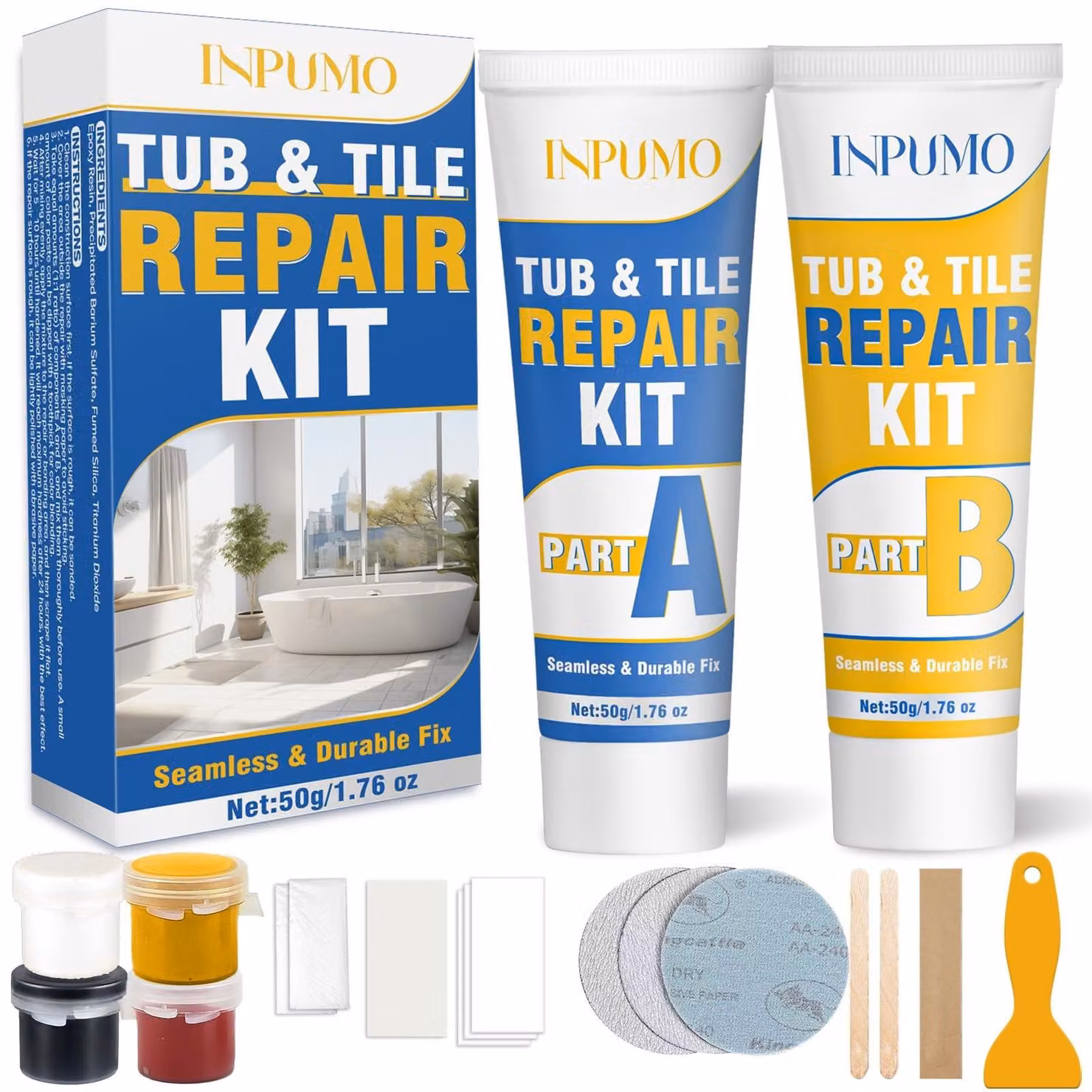 Solidchoice - Kit di riparazione per piastrelle e sanitari, ideale per riparare scheggiature e graffi