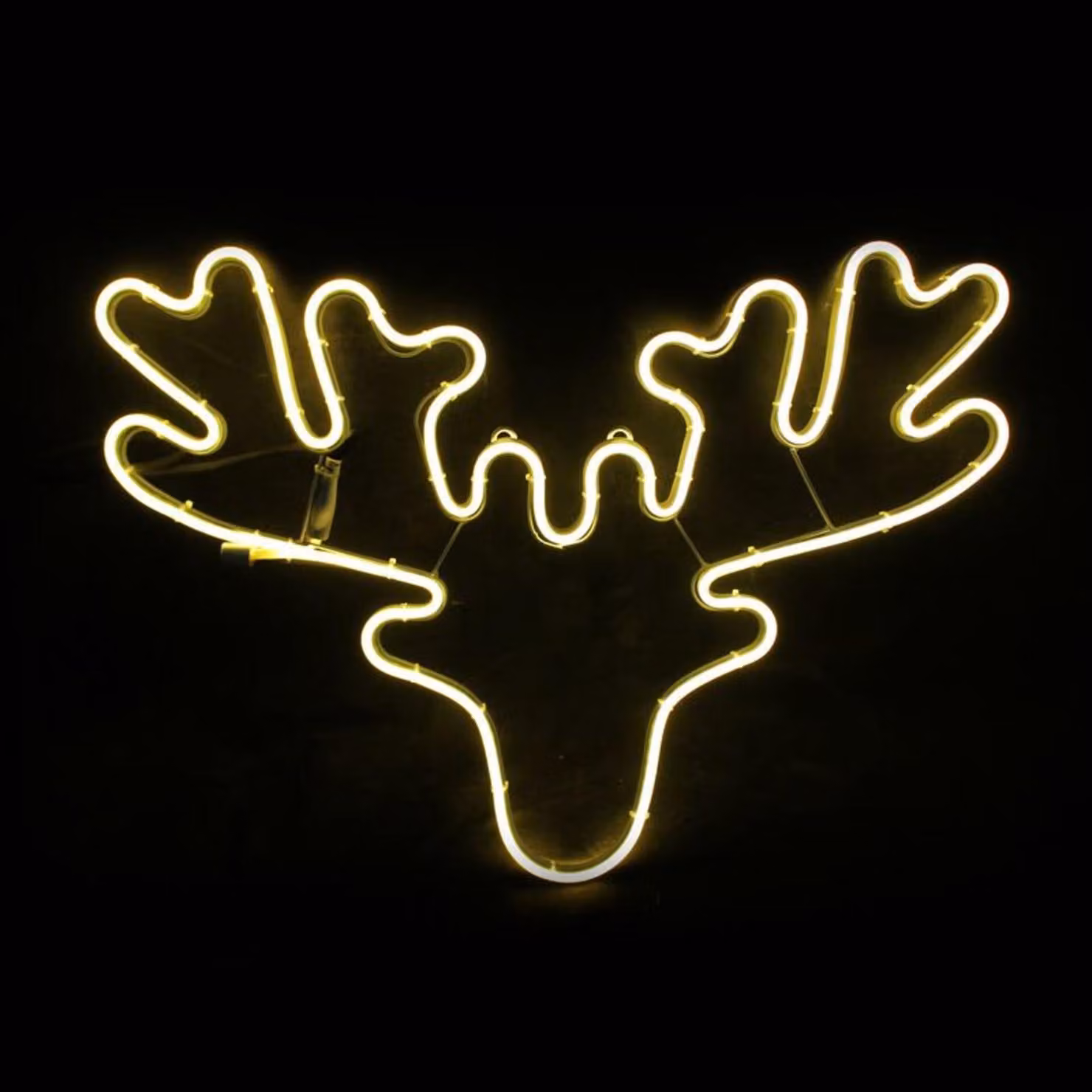 ACA Decorazione natalizia illuminata per esterni: renna, 300 LED, doppio tubo al neon lungo 3 m, bianco caldo, grado di protezione IP44, 60,5 x 42 cm, cavo di alimentazione lungo 1,5 m, X083001414