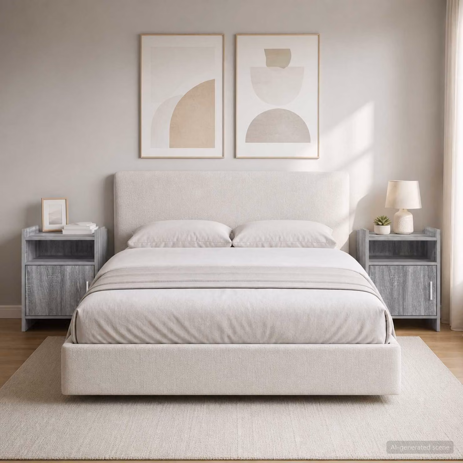 Set di 2 comodini moderni vidaXL in finitura Sonoma grigio, L: 40 cm, P: 36 cm, H: 60 cm