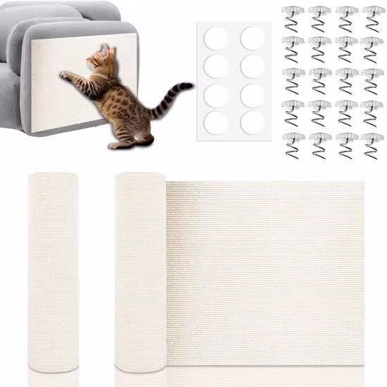 Parete graffiante per gatti, autoadesiva, 40x100 cm, beige, protezione per mobili