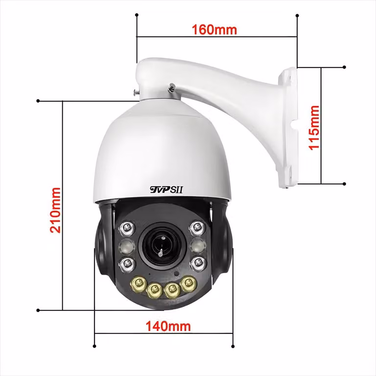 Telecamera dome di sicurezza - PoE 48V - Zoom ottico 54x, 8MP, 4K - Impermeabile, struttura in metallo