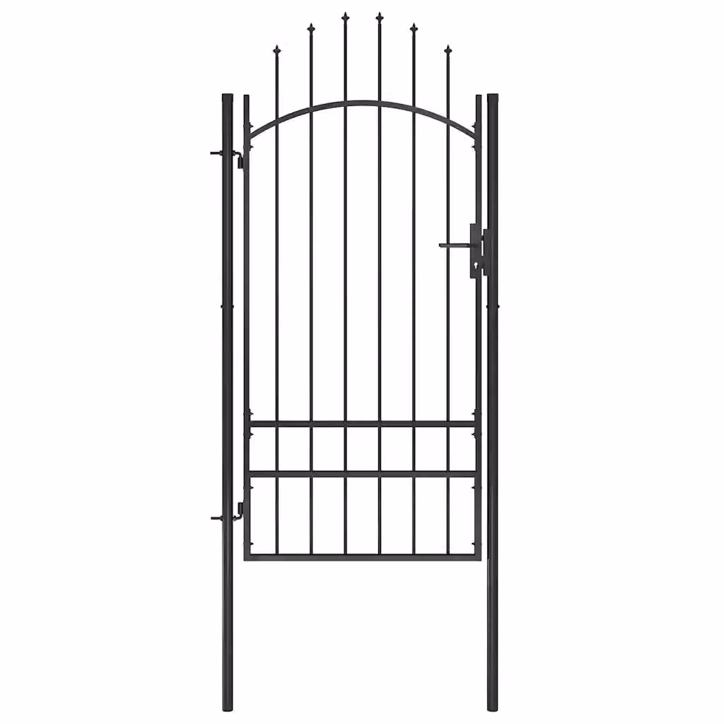 Cancello da giardino singolo a battente vidaXL in acciaio nero L: 100 cm, P: 3 cm, H: 200 cm – 2