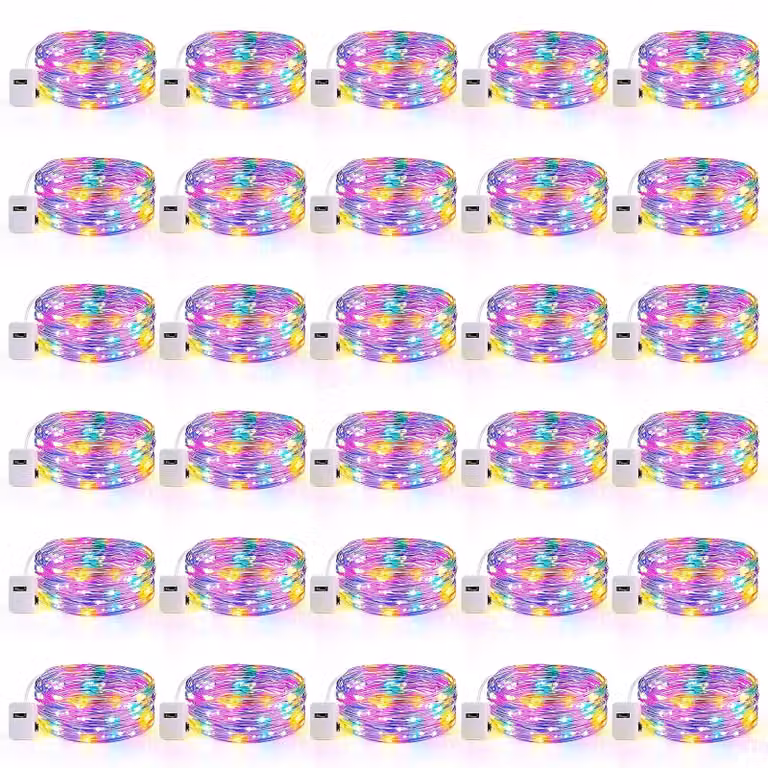 Set di luci decorative, lunghezza 2 metri, 20 LED, alimentato a batteria, multicolore