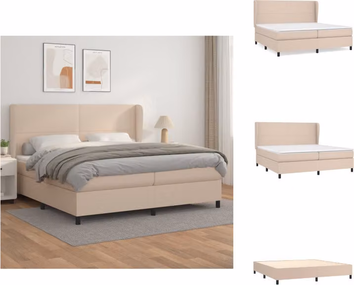 vidaXL Materasso per letto a molle insacchettate cappuccino-marrone 200x200cm in Pelle finta - Letti e strutture letto
