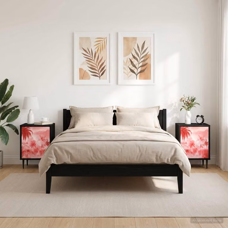 Set di 2 Armadi da Notte vidaXL AACHEN Rovere Nero L/P/H: 36 x 33 x 51 cm