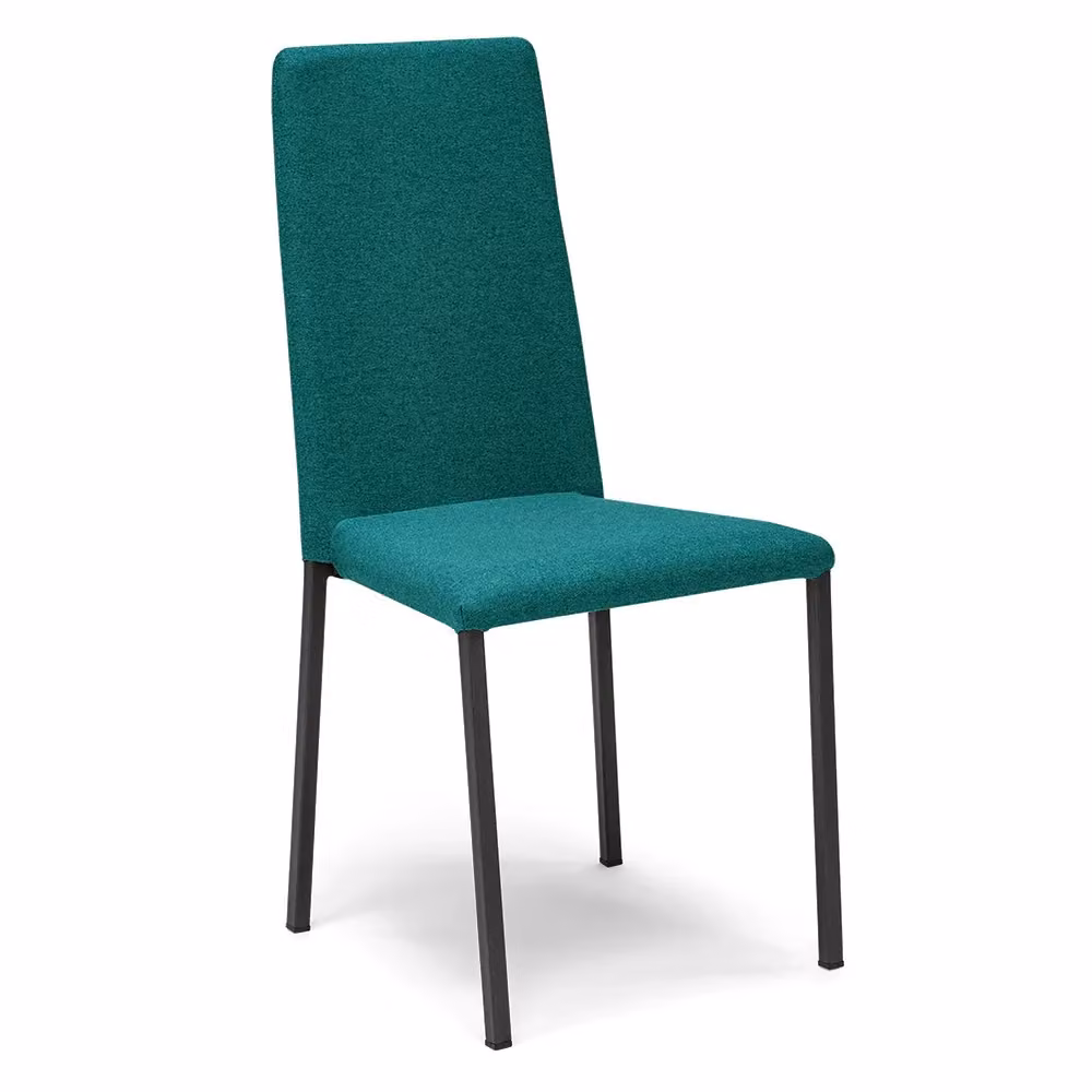 Set di 2 sedie imbottite Redokasa modello Betty Style per interni, design moderno con gambe quadre in metallo, rivestimento in tessuto morbido colore Petrolio – 2