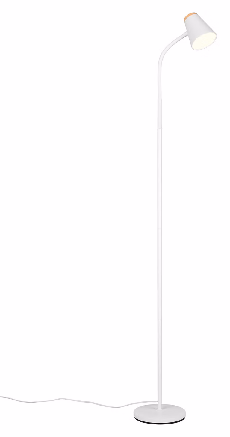 Lampada da terra a LED, bianca, flessibile, H 145 cm