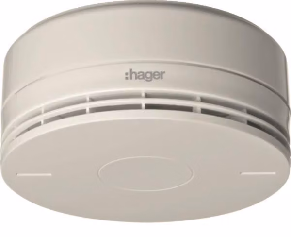 HAGER BEKA Rivelatore di fumo senza fili RFM100D con sirena integrata EN54-7 bianco