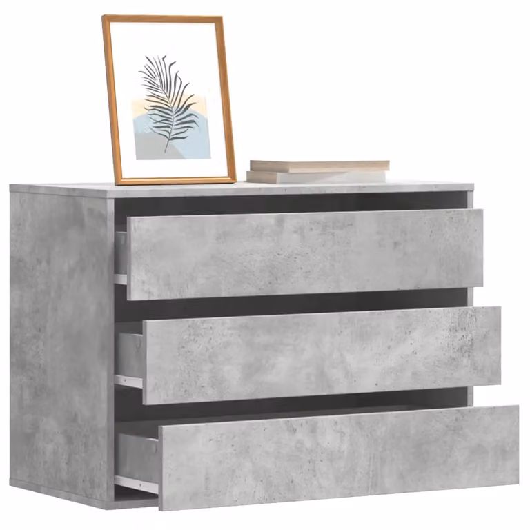 Cassettiera da angolo vidaXL in legno multistrato e MDF, colore grigio, L 80 cm x P 41 cm x H 58 cm