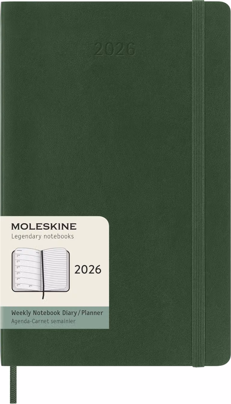 Moleskine 8056999275532 MOLESKINE Calendario 2026, settimane, L/A5, copertina morbida, verde