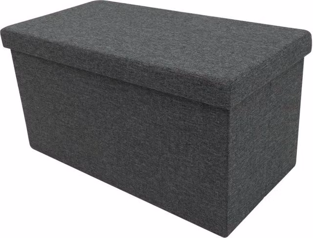 Set di 4 Cassapanche Pieghevole In Tessuto Grigio 77x40x40