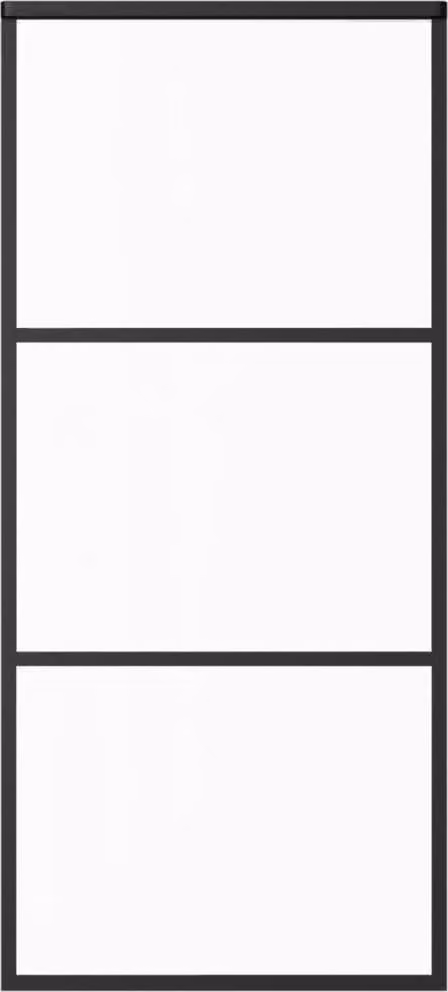 Porta Scorrevole in Vetro ESG e Alluminio 90x205 cm Nera