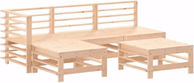 Set Salotto da Giardino 5 pz | Set di Mobili da Esterno in Legno Massello di Pino