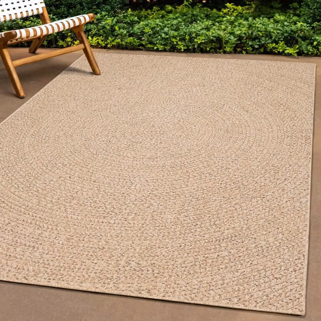 Tappeto vidaXL ZIZUR con aspetto iuta per interni ed esterni, resistente ai raggi UV, L 80 cm x P 250 cm, marrone e beige