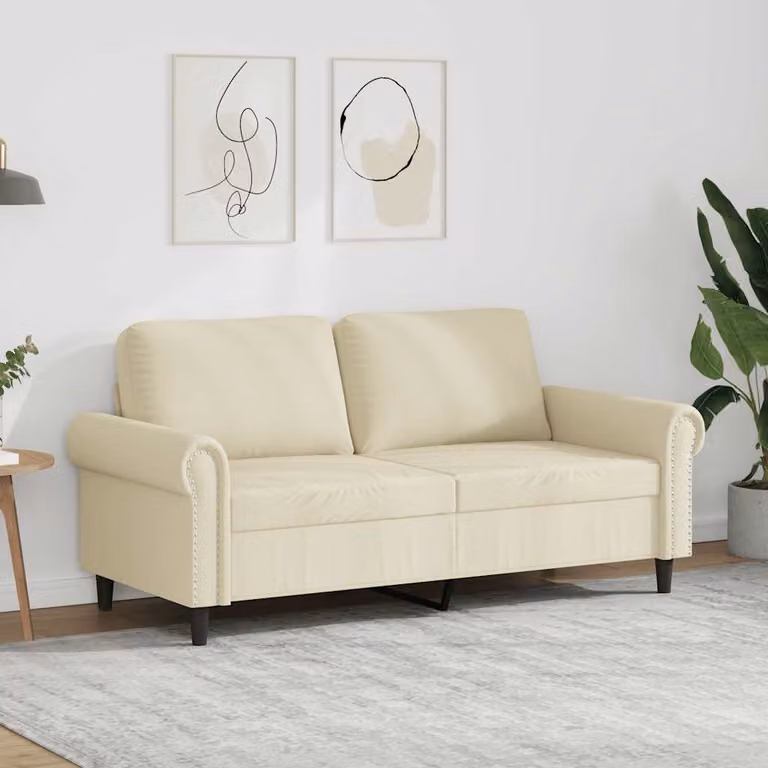 Divano a 2 posti moderno vidaXL in similpelle beige con struttura in metallo per il tuo soggiorno