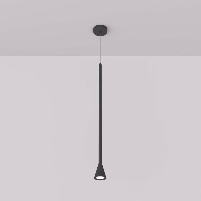 Lampadario A Sospensione Moderno Arrow Metallo Nero 1 Luce Gu10 40W
