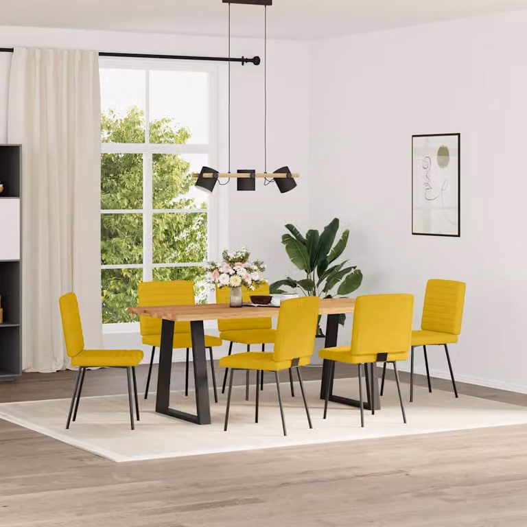 vidaXL Sedie da Pranzo 6 pz Gialle in Velluto