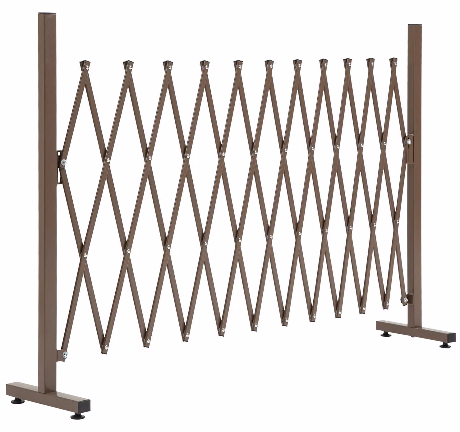 Recinzione per Giardino Estensibile Autoportante 35-300 cm in Metallo e Alluminio Marrone Scuro