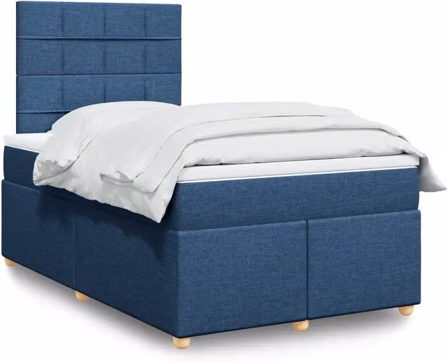 Letto Ibrido con Materasso Blu e Bianco vidaXL L/P: 120 x 200 cm
