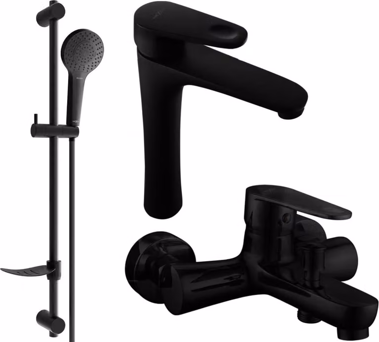 Mexen Kama DF05 set da bagno, nero - 72513DF05-70