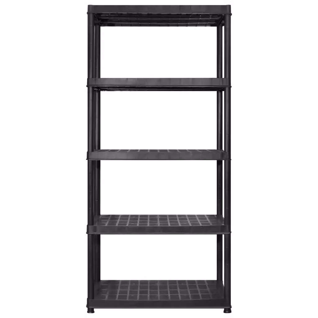 Scaffale a 5 ripiani vidaXL in plastica nero L: 274,5 cm, P: 45,7 cm, H: 185 cm – 2
