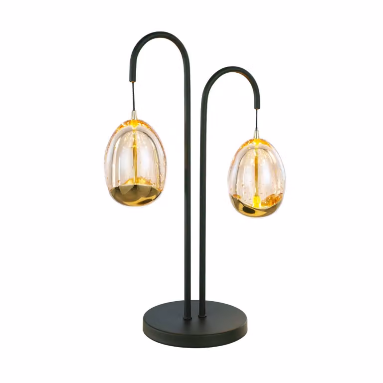 HighLight Lampada da tavolo a LED Golden Egg, dimmerabile, Crema / Ambra, Soggiorno / Sala da pranzo, Vetro, Moderno, Lampada da tavolo LED