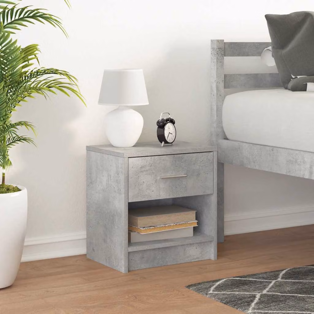 vidaXL Comodino sospeso moderno in MDF Grigio e Marrone L: 39 cm, P: 28 cm, H: 41 cm