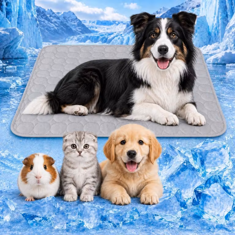 Tappetino refrigerante per cani, 70x55 cm, colore grigio, adatto a cani di taglia media