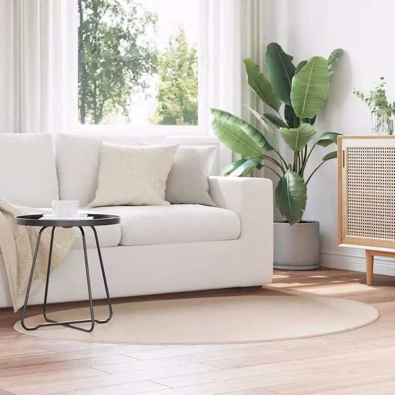 Tappeto moderno vidaXL HUARTE beige in poliestere, lavabile e antiscivolo, L 120 x P 170 cm