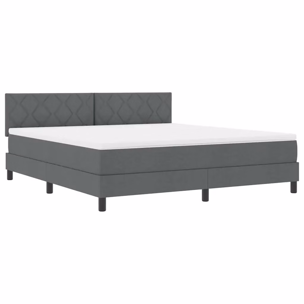 Letto a molle vidaXL con strisce LED e porta USB, rivestimento in tessuto grigio, L/P: 180 x 200 cm – 2