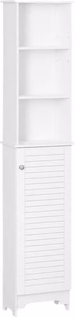 Mobile Alto da Bagno Xylo Bianco con Ripiani e Ante, L/P/H: 34 x 20 x 165 cm